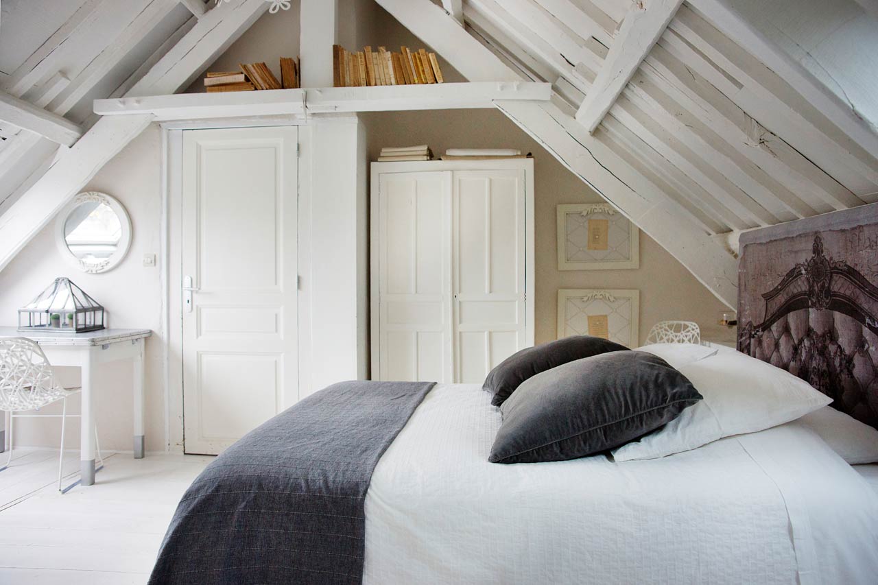camera b&ampb cosy bianca per vacanze e week-end, bretagna, francia